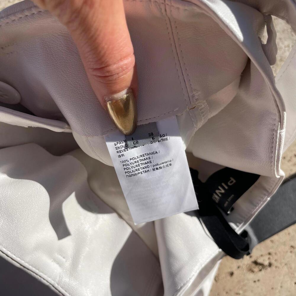 PINKO White Vegan Leather Trousers by Pinko - Size 38 NWT - Picture 4 of 6